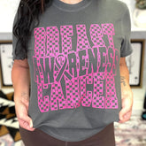 Women - Apparel - Shirts - T-Shirts Checkered Breast Cancer Awareness Graphic Tee