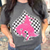 Women - Apparel - Shirts - T-Shirts Checkered Spade Pink Bronc Graphic Tee