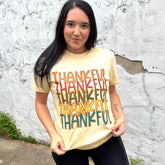 Women - Apparel - Shirts - T-Shirts Colorful Thankful Thankful Graphic Tee