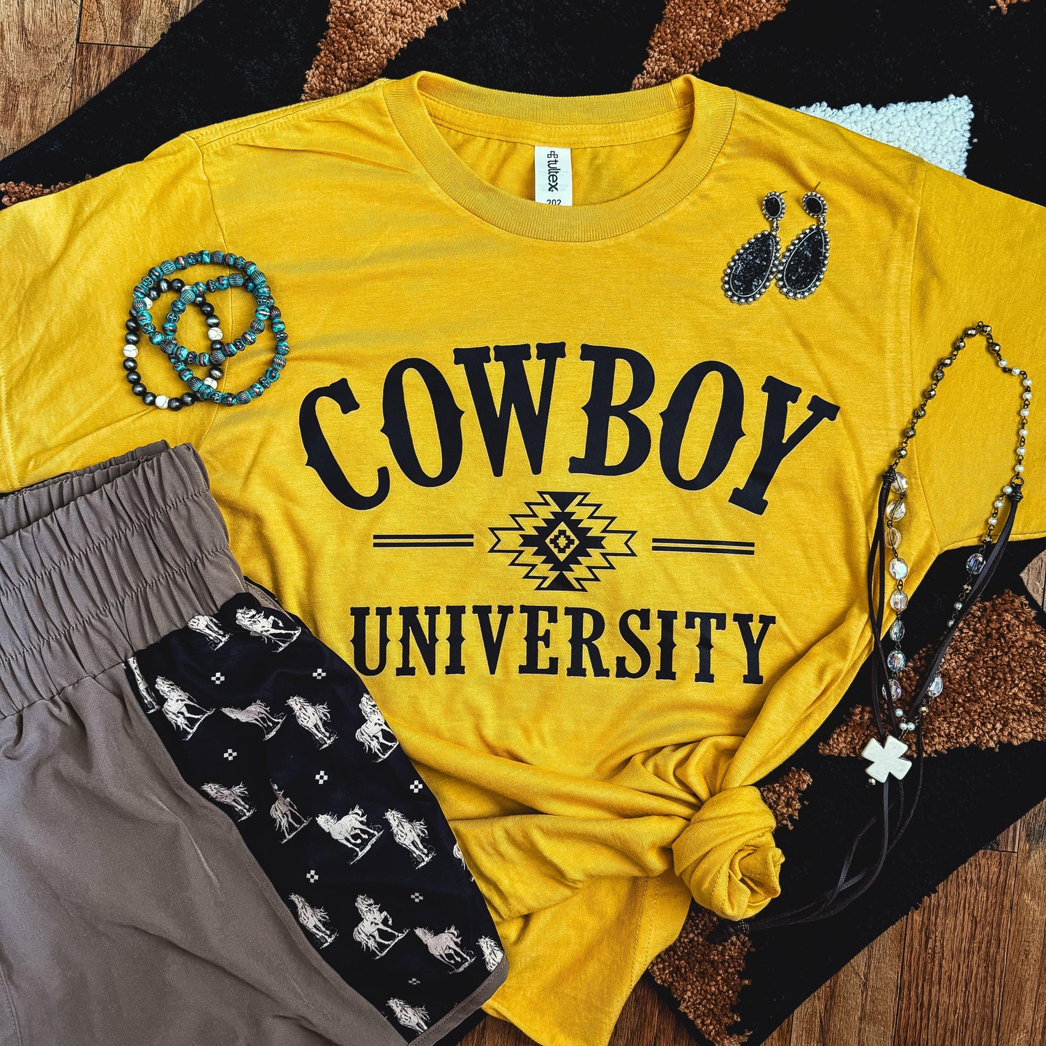 Women - Apparel - Shirts - T-Shirts Cowboy University Western Soft Graphic Tee