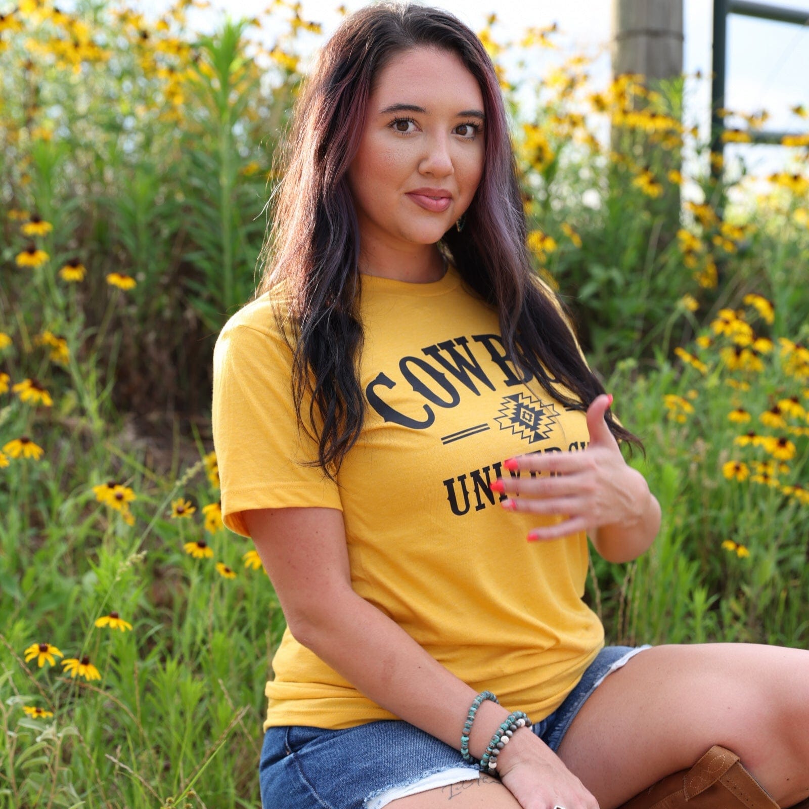 Women - Apparel - Shirts - T-Shirts Cowboy University Western Soft Graphic Tee