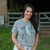 Women - Apparel - Shirts - T-Shirts Cowprint and Turquoise Mama Graphic Tee