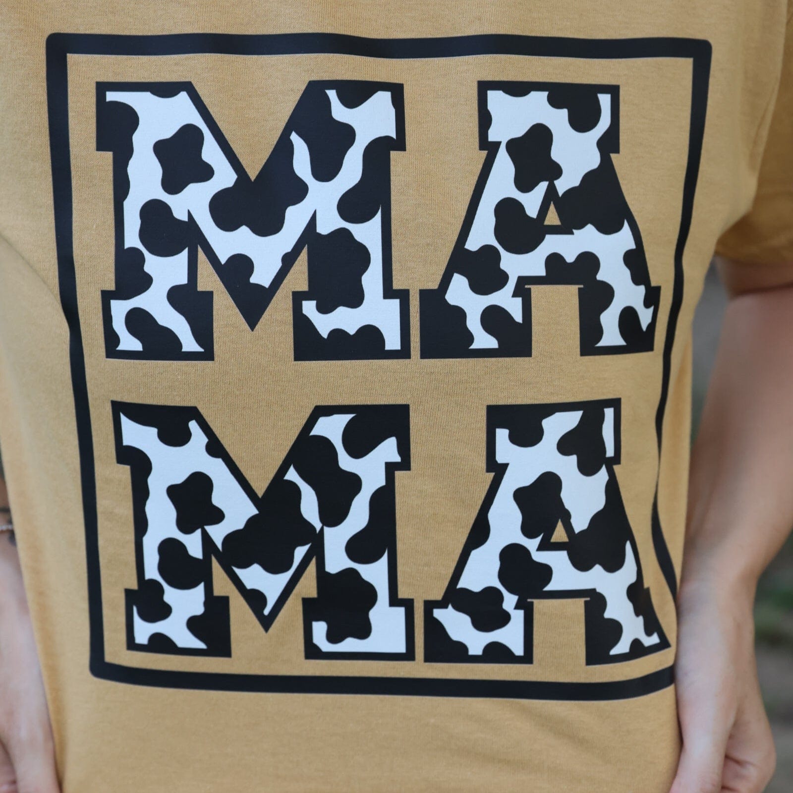 Women - Apparel - Shirts - T-Shirts Cowprint Mama Square Graphic Tee