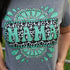 Women - Apparel - Shirts - T-Shirts Cowprint Turquoise Mama Soft Graphic Tee
