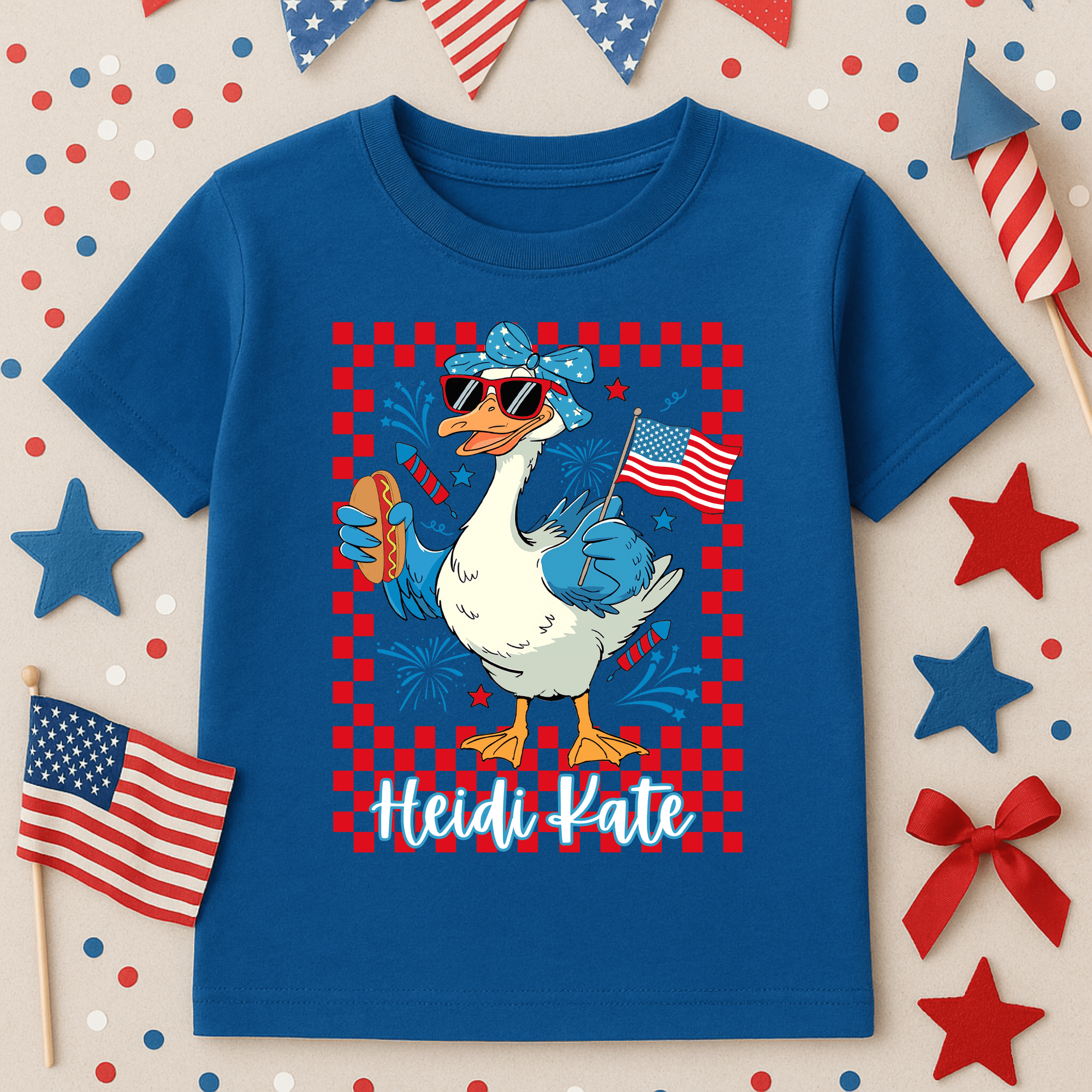 Custom Goose 4th of July Kids Graphic Tee