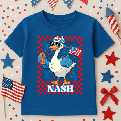 Custom Goose 4th of July Kids Graphic Tee