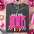 Women - Apparel - Shirts - T-Shirts Custom Pink Out Checked Football Graphic Tee