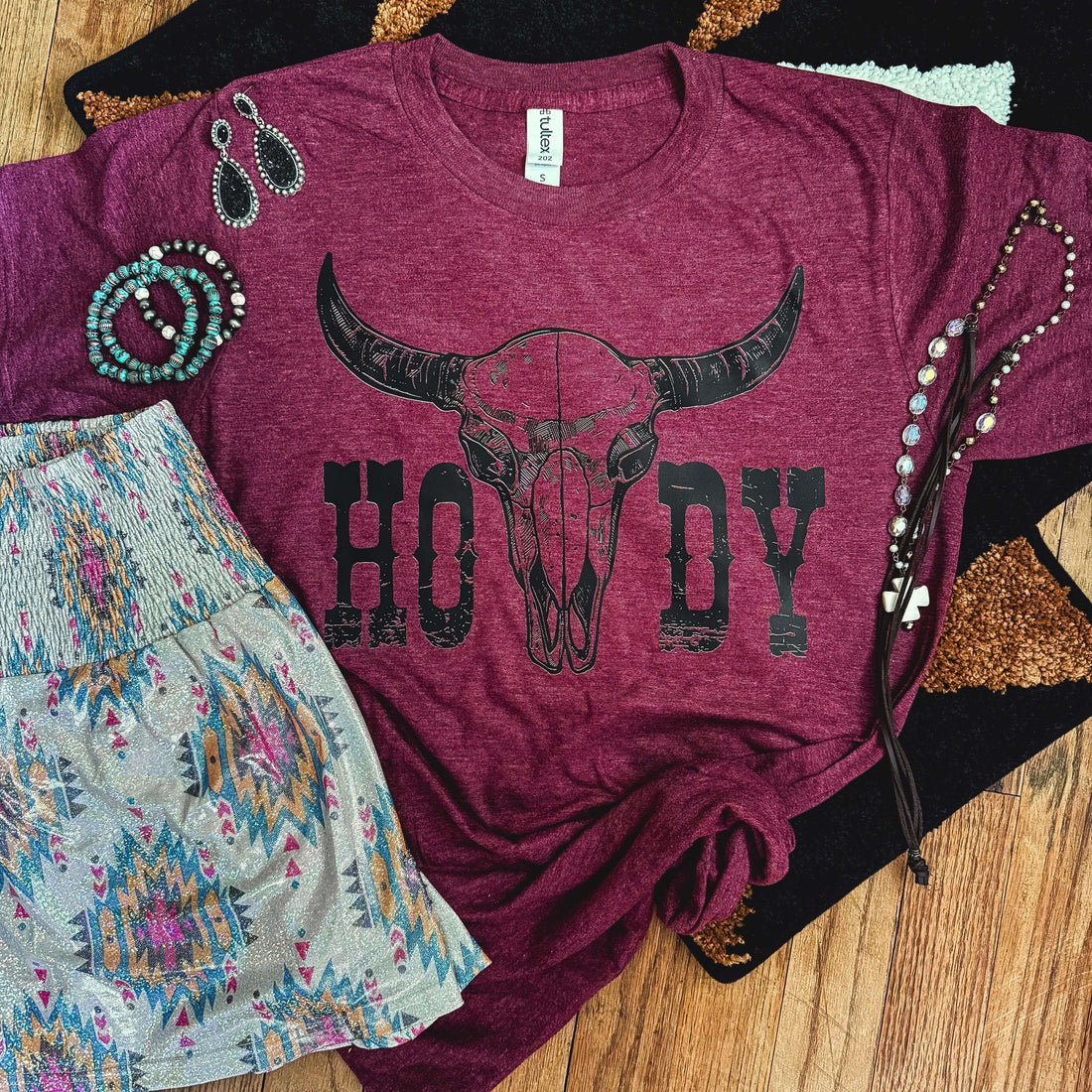 Women - Apparel - Shirts - T-Shirts Desert Skull Howdy Soft Graphic Tee