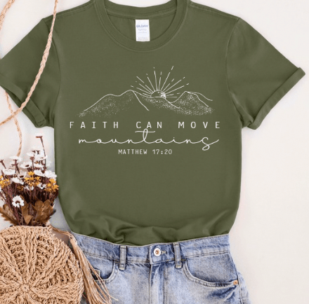 Women - Apparel - Shirts - T-Shirts Faith Can Move Mountains Graphic Tee