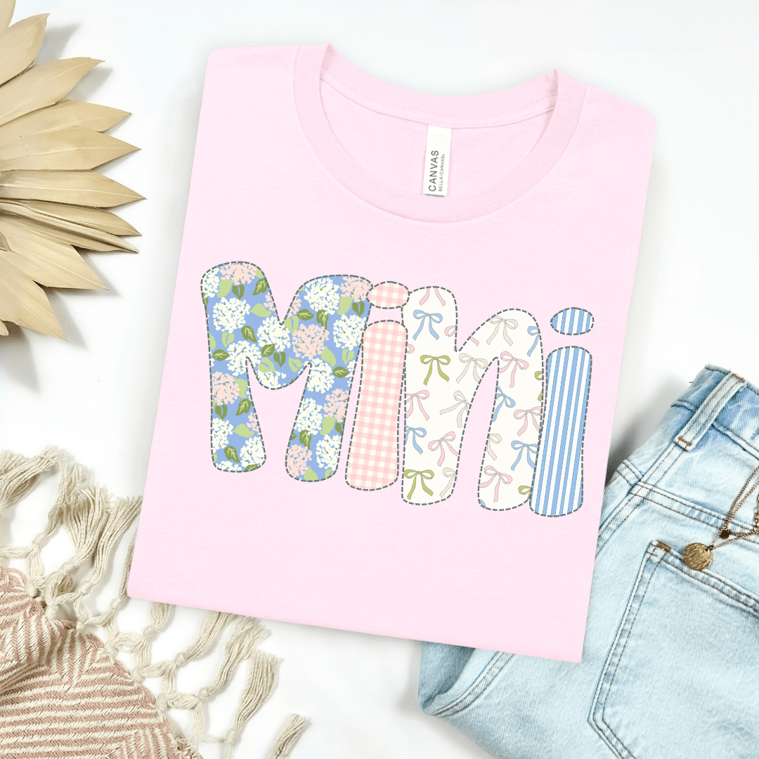 Floral &amp; Bows Mini Bubble Letters Youth Graphic Tee