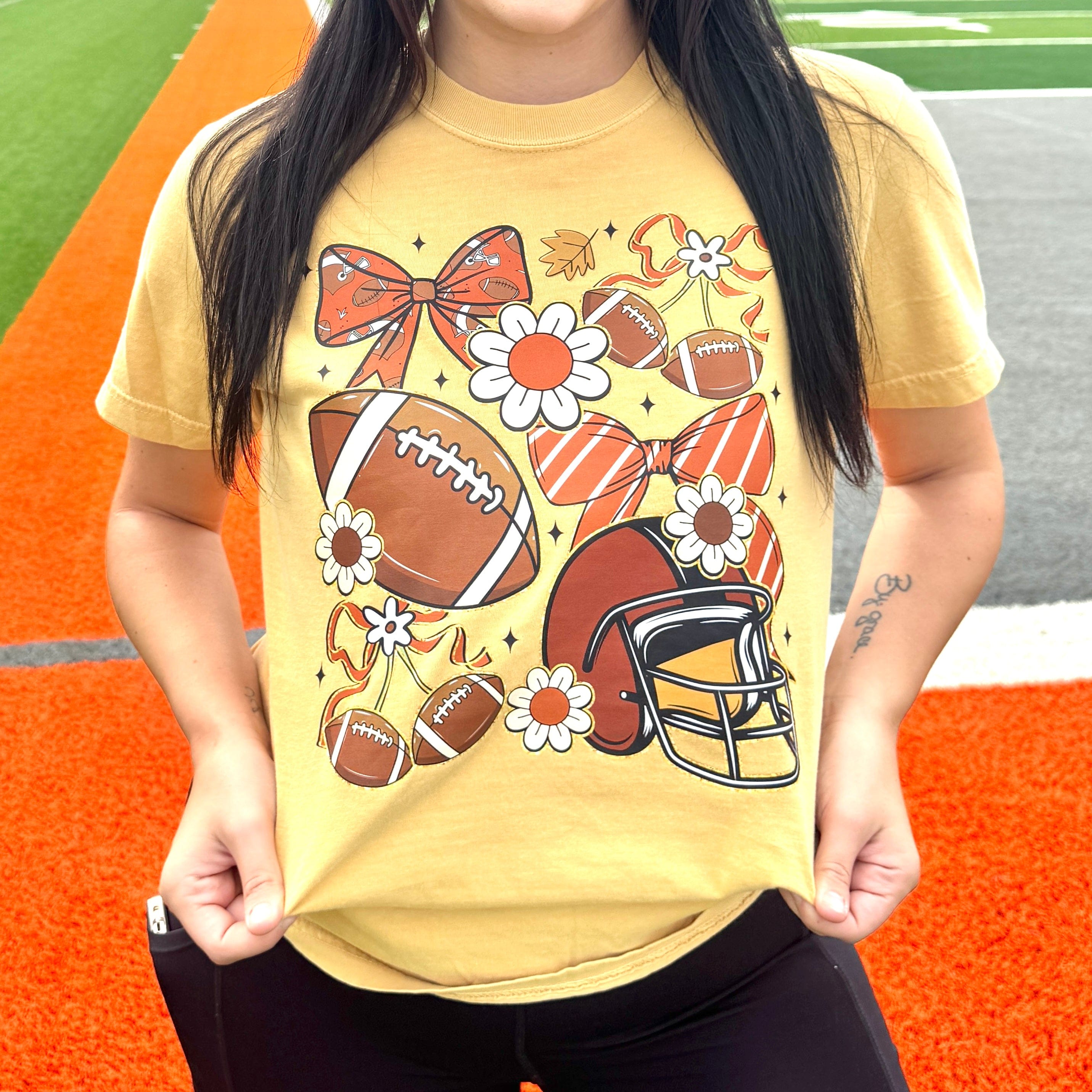 Women - Apparel - Shirts - T-Shirts Floral Football Collage Graphic Tee