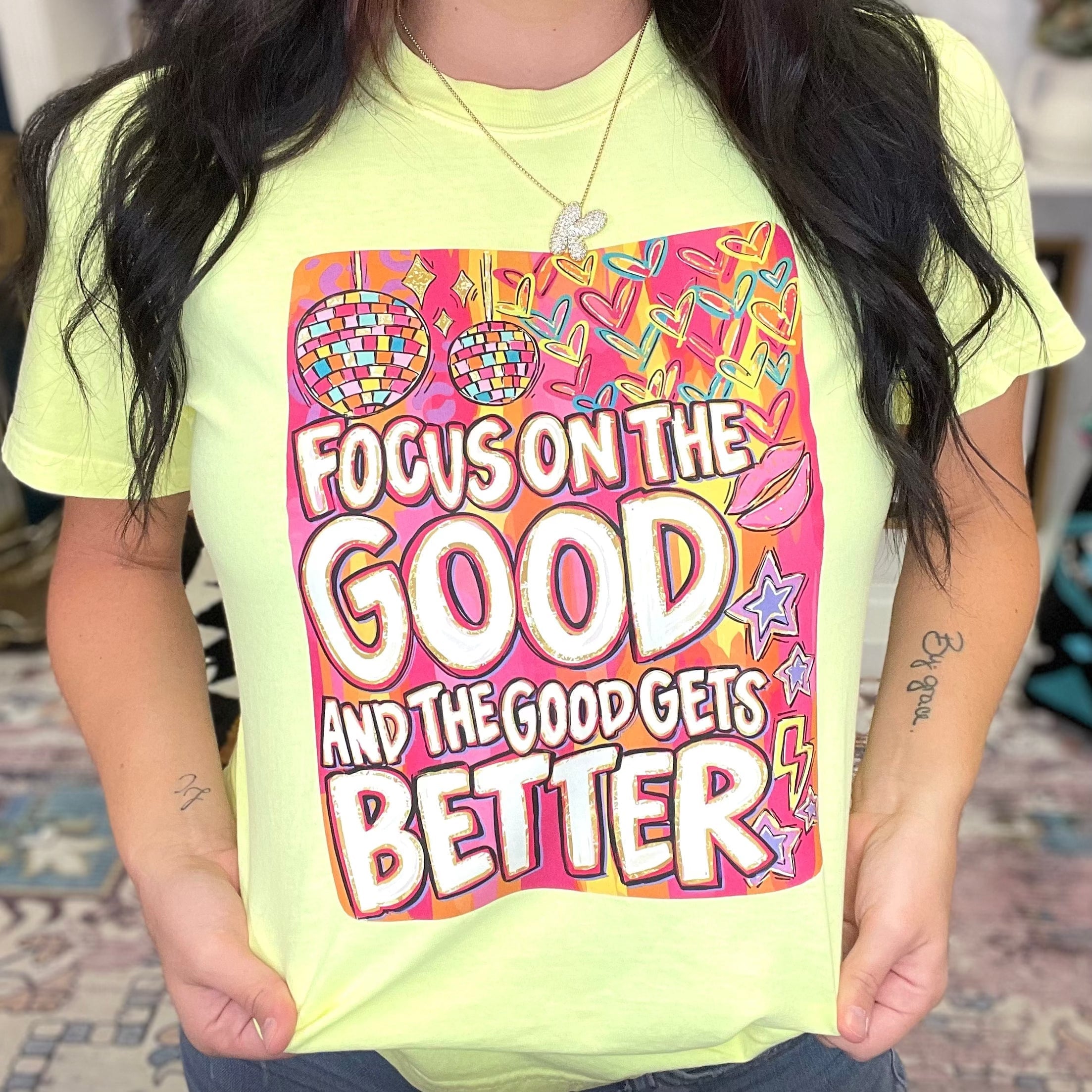 Women - Apparel - Shirts - T-Shirts Focus On The Good Graphic Tee