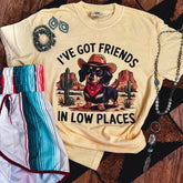 Women - Apparel - Shirts - T-Shirts Friends in Low Places Cowboy Dog Soft Graphic Tee