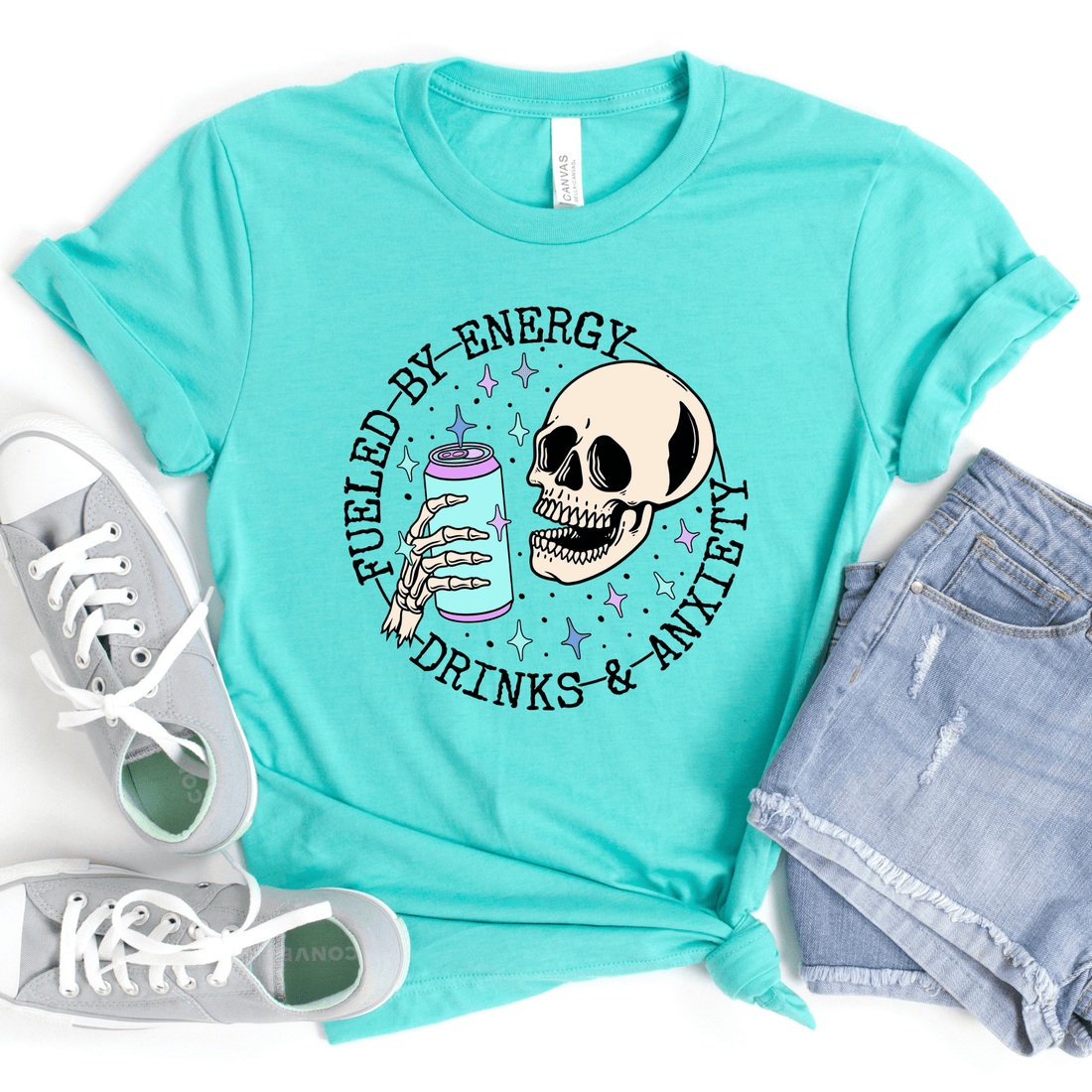Fueled By Energy Drinks &amp; Anxiety Graphic Tee