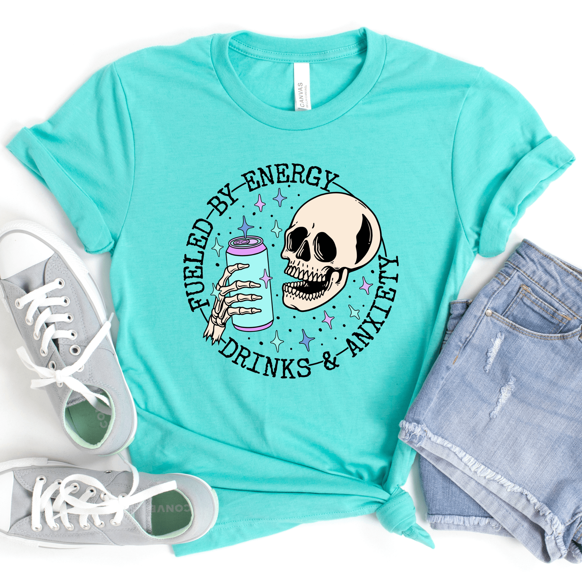 Fueled By Energy Drinks &amp; Anxiety Graphic Tee