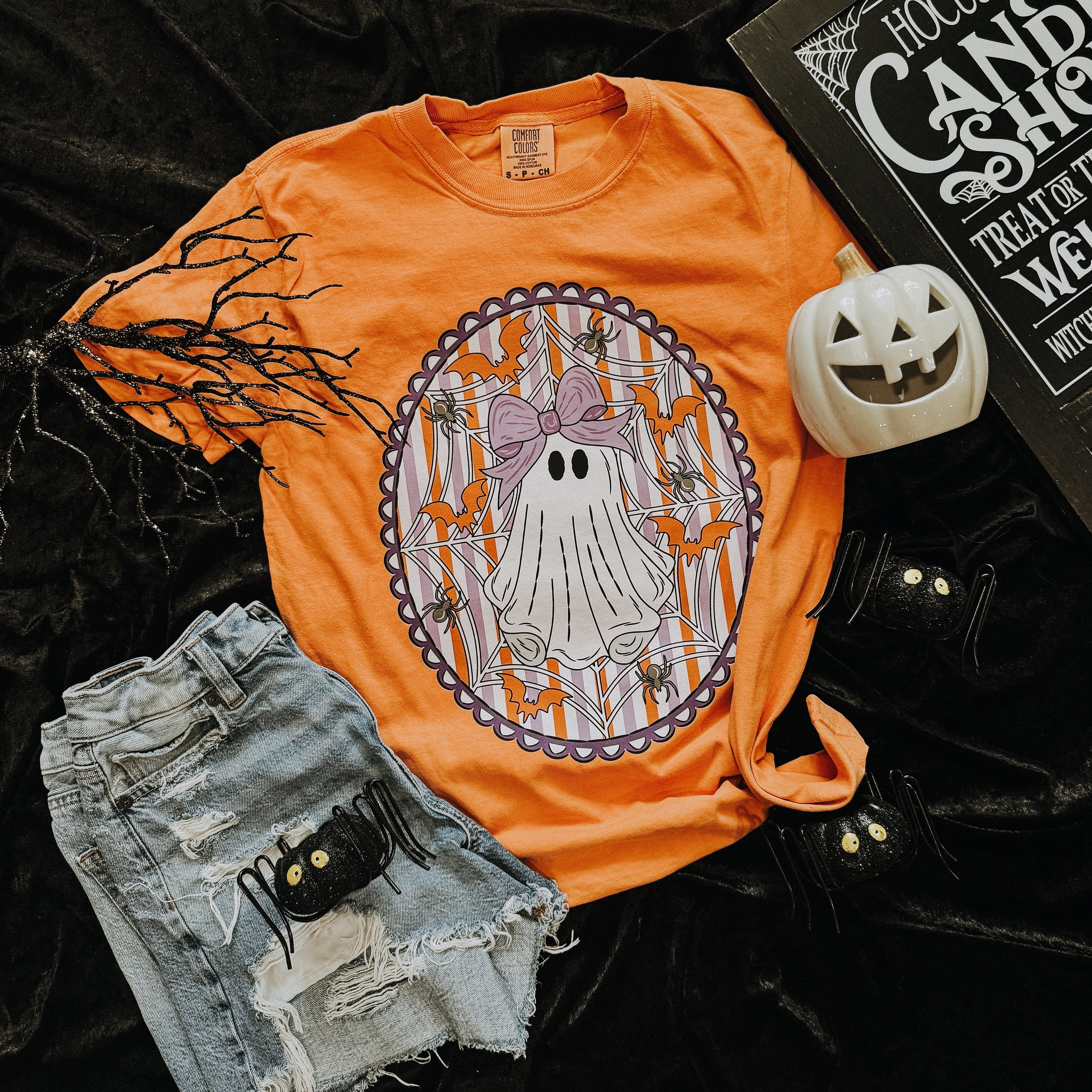 Women - Apparel - Shirts - T-Shirts Girly Ghost Web Soft Graphic Tee