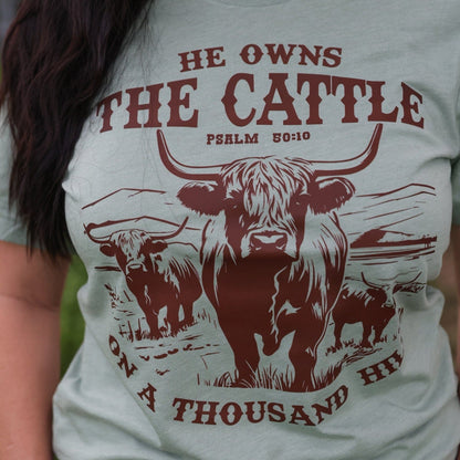 Women - Apparel - Shirts - T-Shirts He Owns the Cattle Psalm 50:10 Soft Graphic Tee