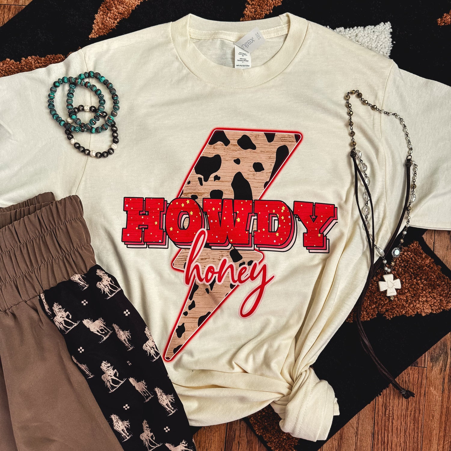 Women - Apparel - Shirts - T-Shirts Howdy Honey Lightning Bolt Soft Graphic Tee