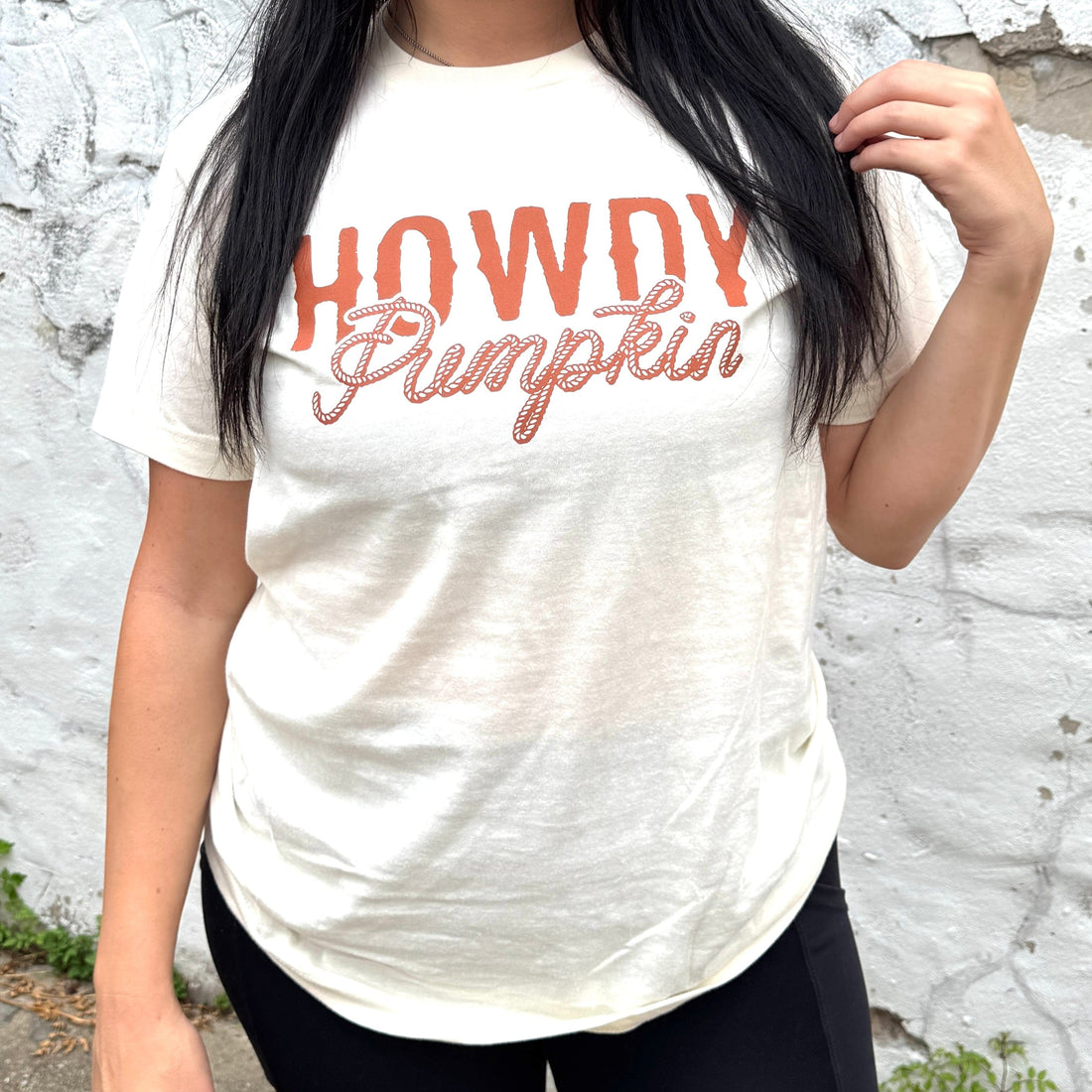 Women - Apparel - Shirts - T-Shirts Howdy Pumpkin Rope Graphic Tee