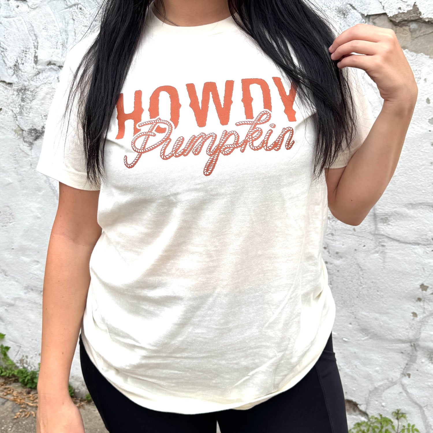 Women - Apparel - Shirts - T-Shirts Howdy Pumpkin Rope Graphic Tee