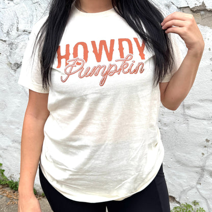Women - Apparel - Shirts - T-Shirts Howdy Pumpkin Rope Graphic Tee