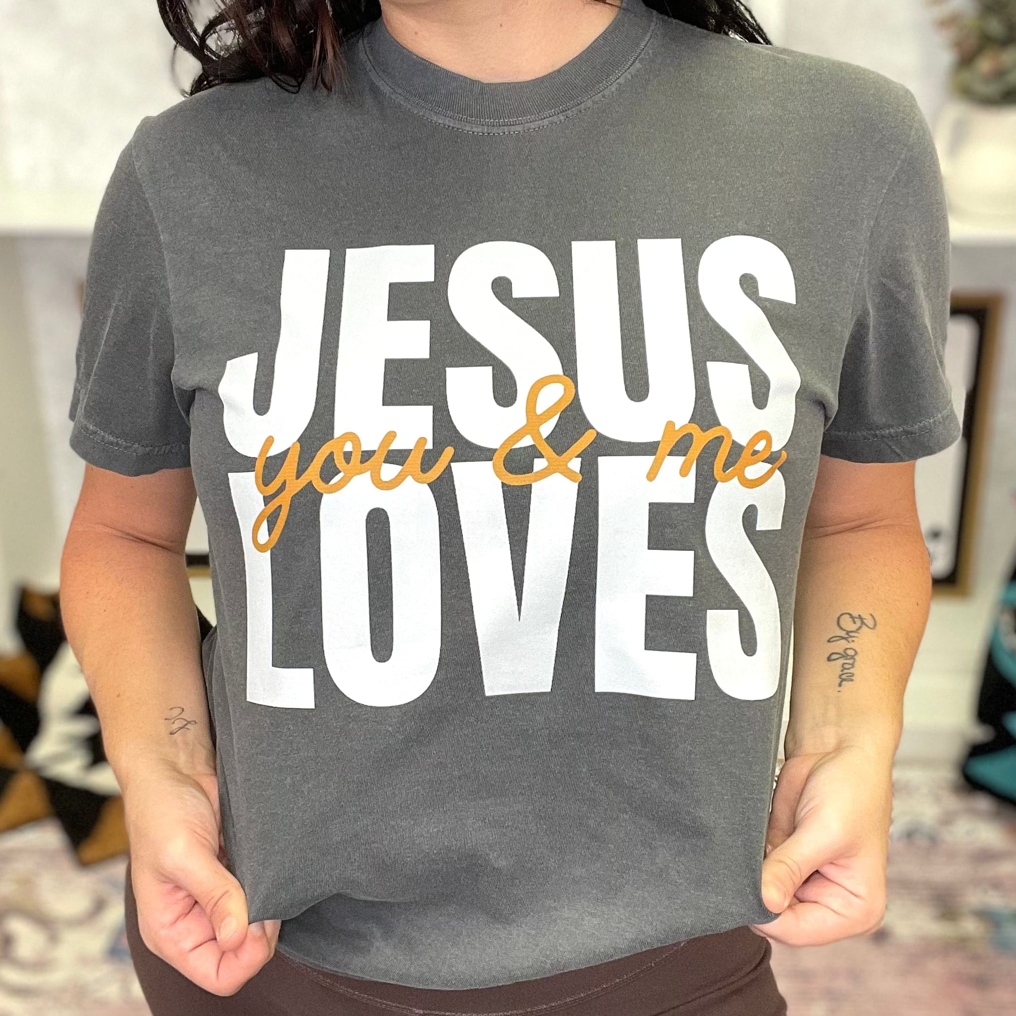 Women - Apparel - Shirts - T-Shirts Jesus Loves You &amp; Me Graphic Tee
