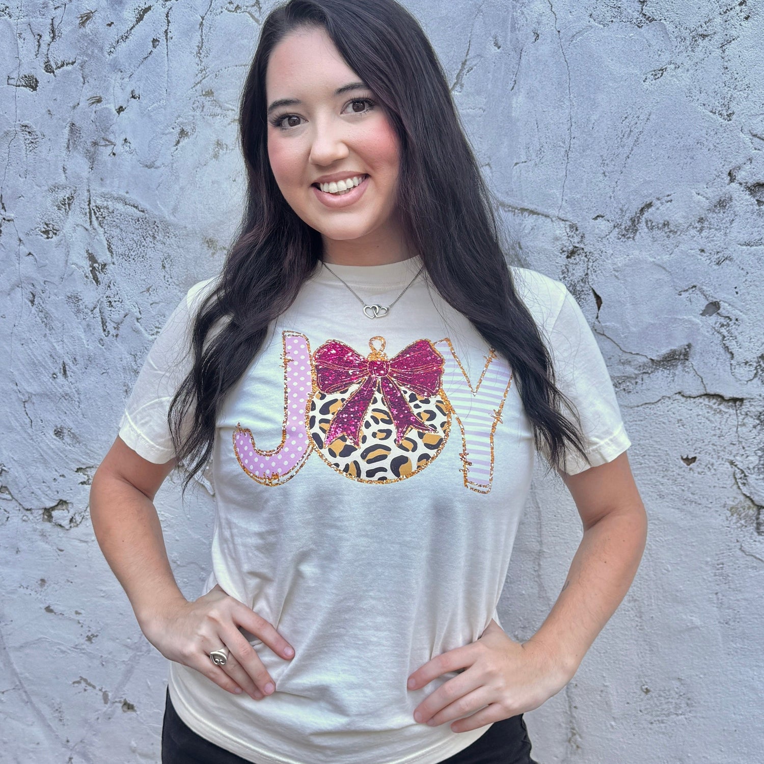 Women - Apparel - Shirts - T-Shirts Joy Leopard Ornament Graphic Tee