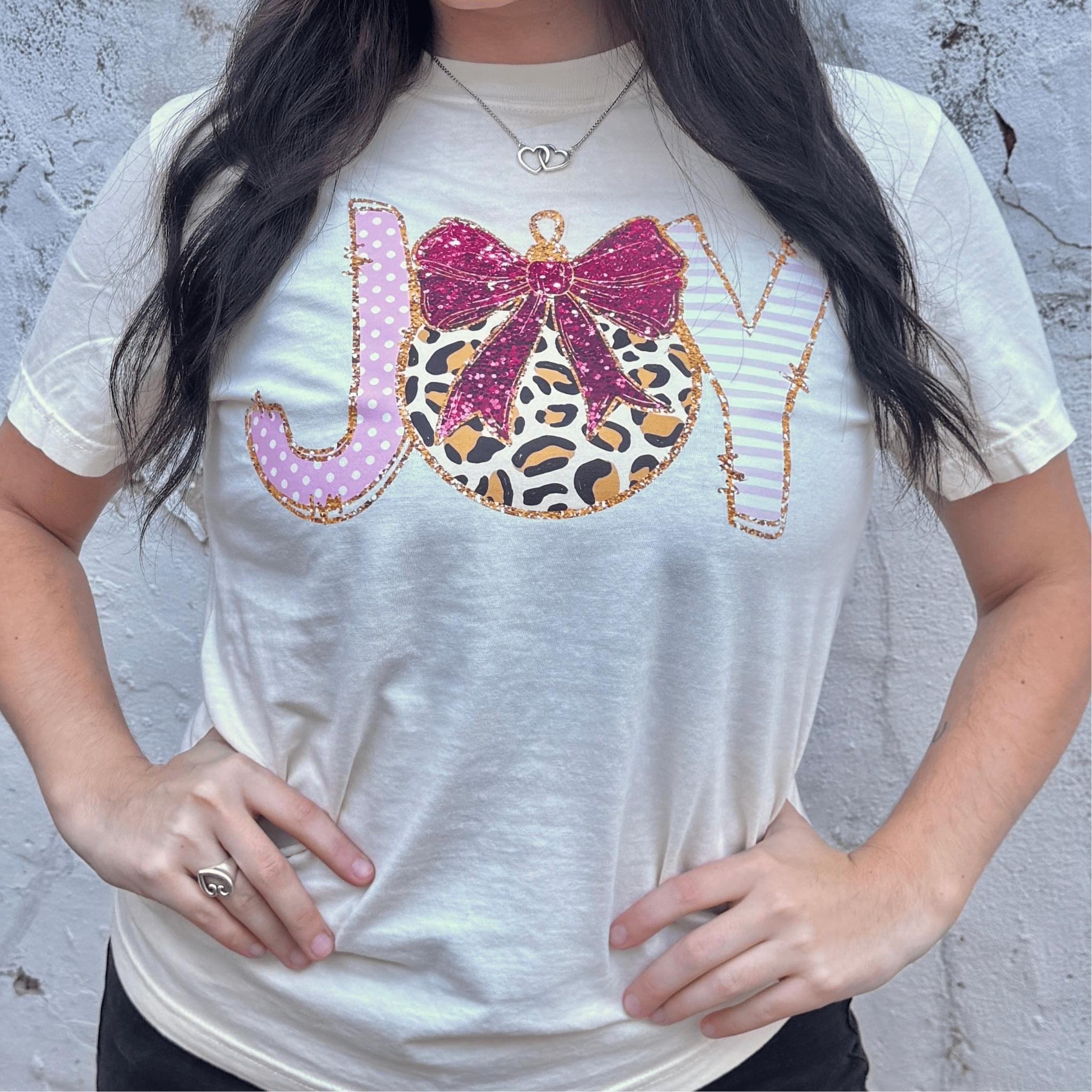 Women - Apparel - Shirts - T-Shirts Joy Leopard Ornament Graphic Tee