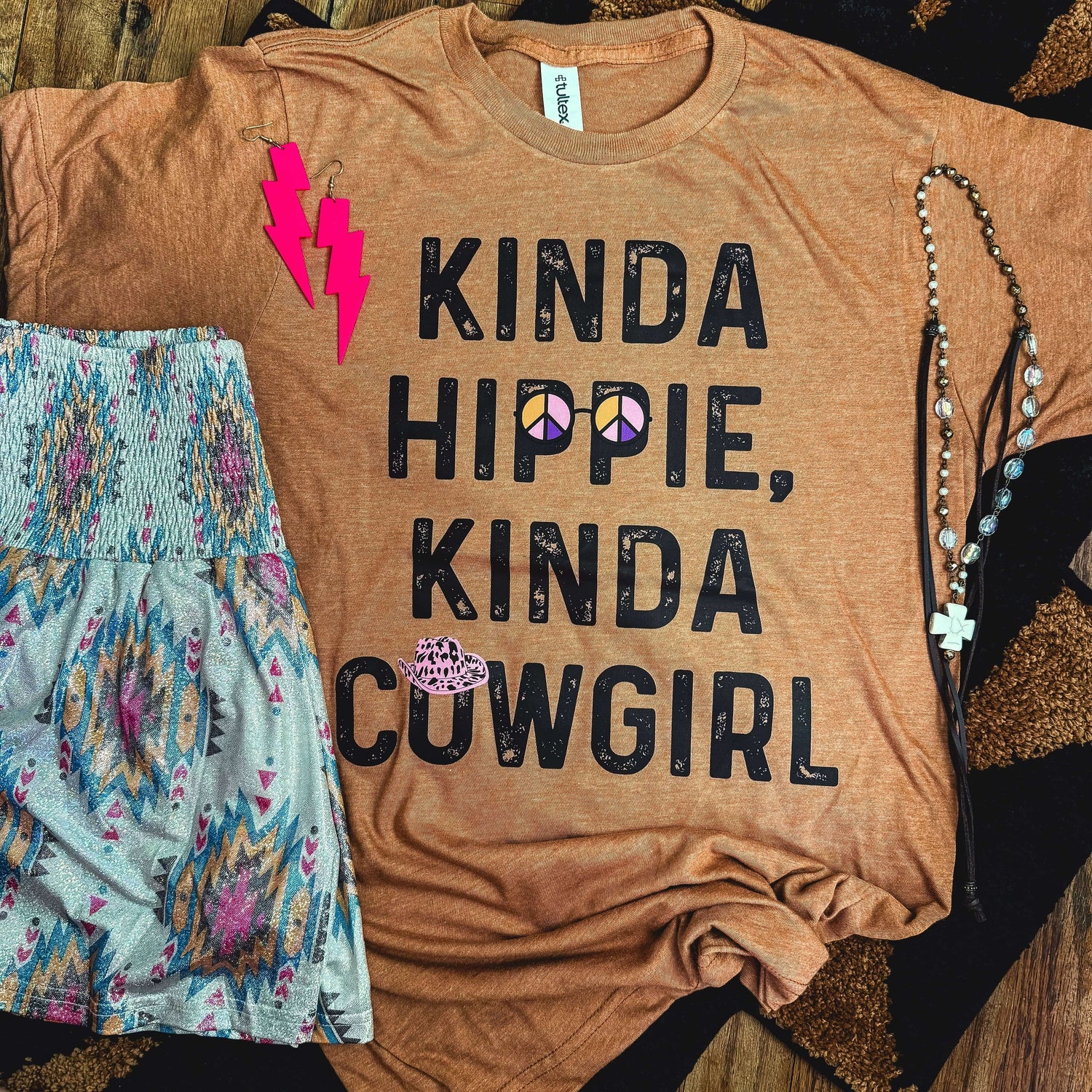 Women - Apparel - Shirts - T-Shirts Kinda Hippie Kinda Cowgirl Soft Graphic Tee