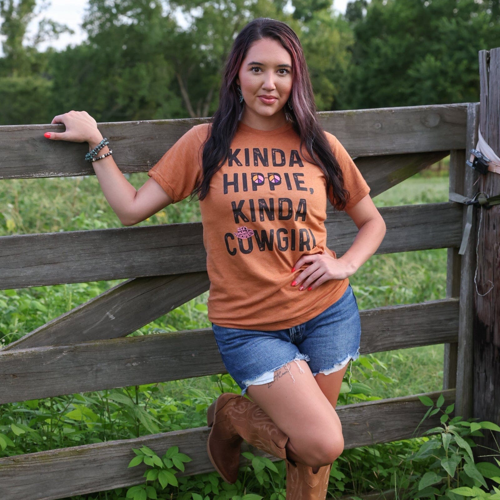 Women - Apparel - Shirts - T-Shirts Kinda Hippie Kinda Cowgirl Soft Graphic Tee