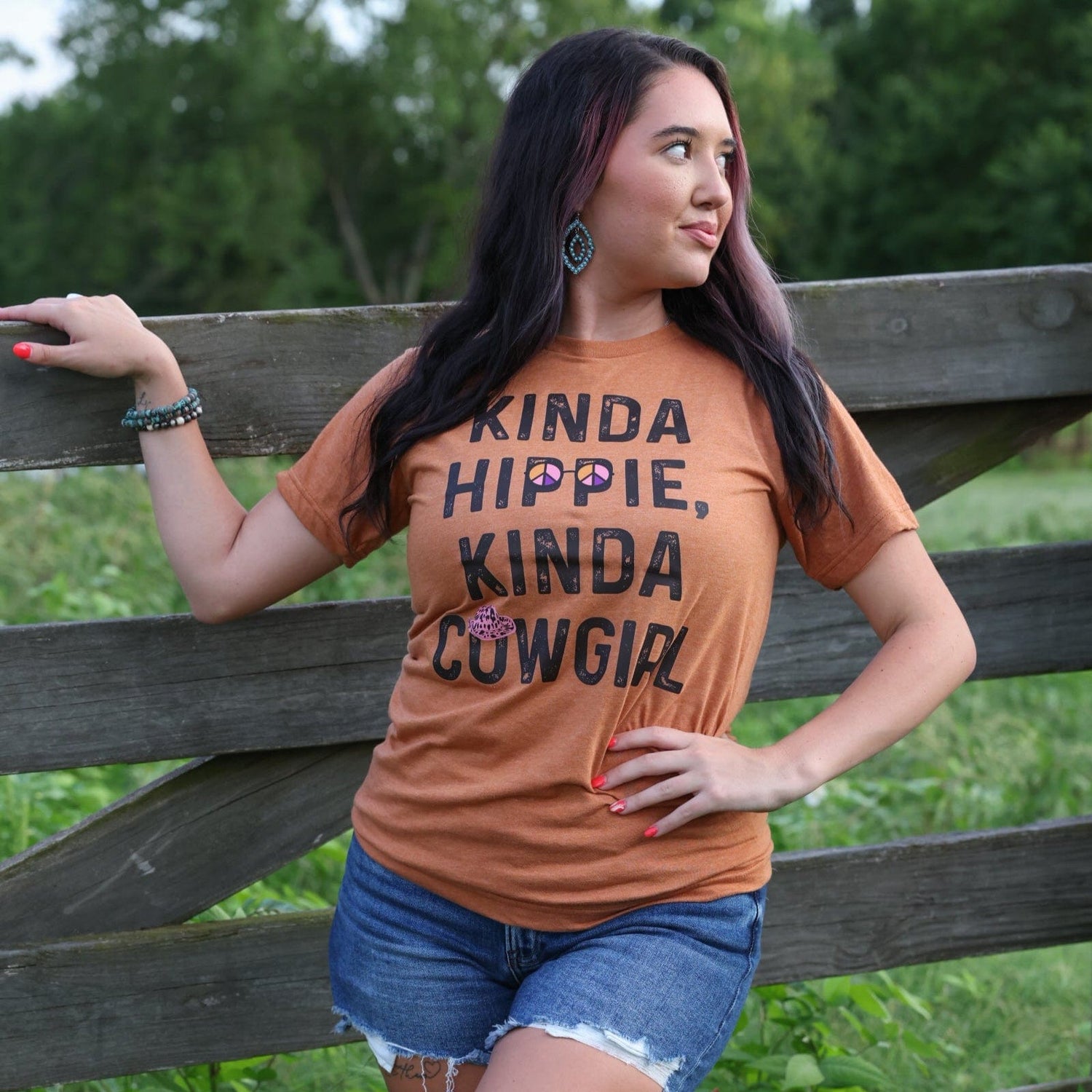 Women - Apparel - Shirts - T-Shirts Kinda Hippie Kinda Cowgirl Soft Graphic Tee