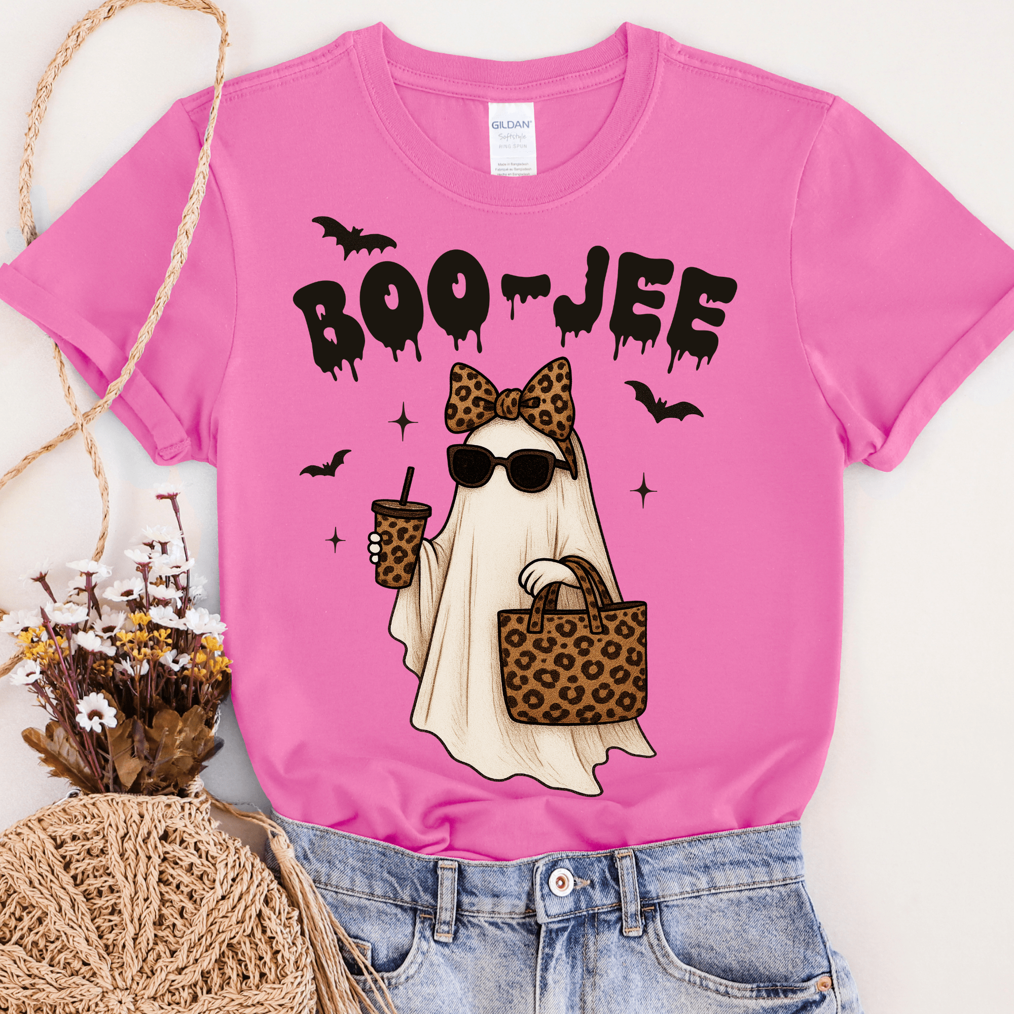 Women - Apparel - Shirts - T-Shirts Leopard BooJee Ghost Graphic Tee