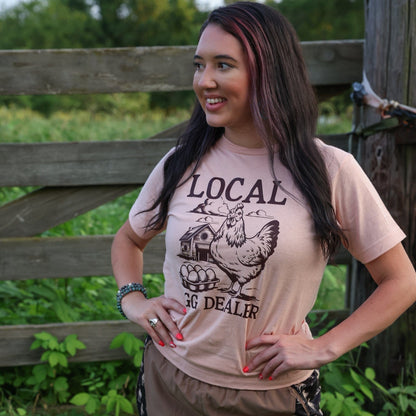 Women - Apparel - Shirts - T-Shirts Local Egg Dealer Farm Soft Graphic Tee