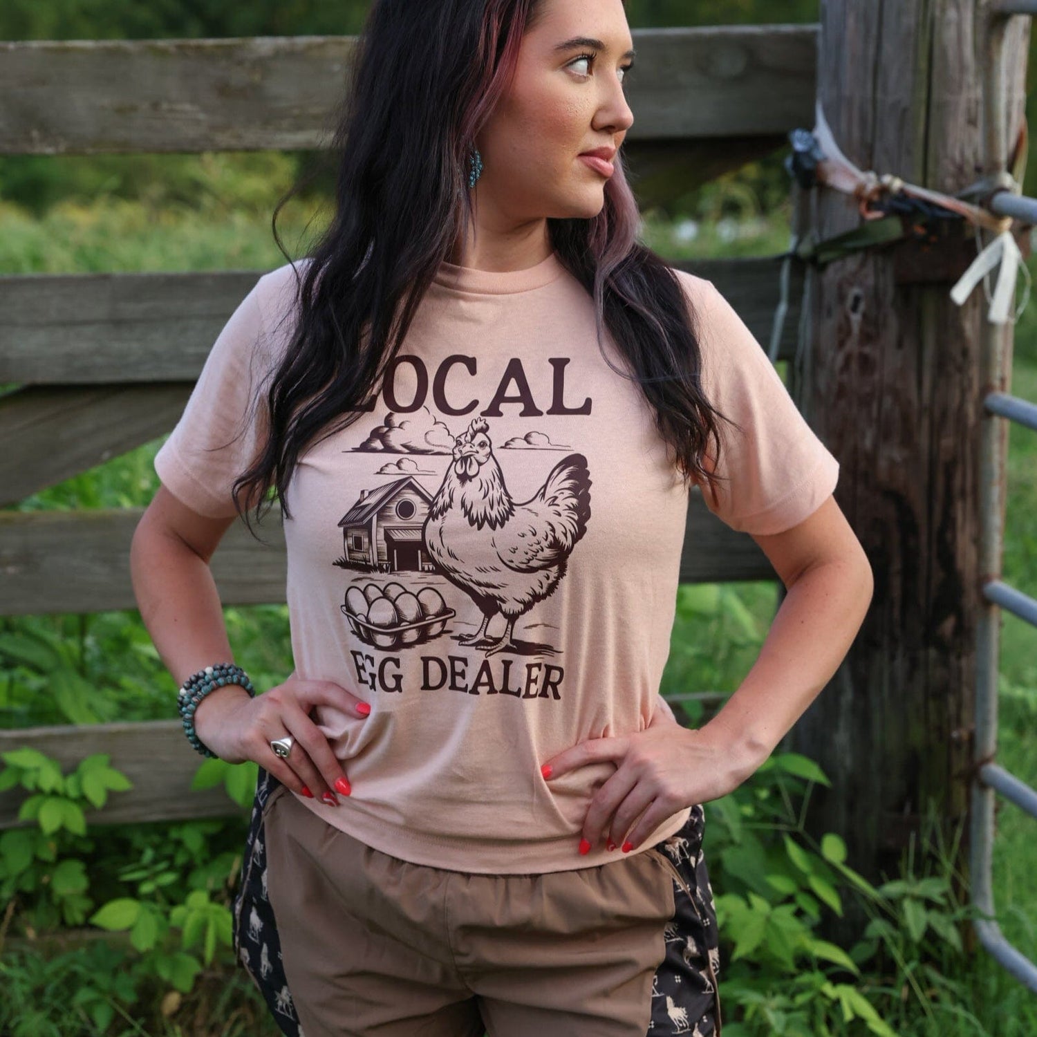 Women - Apparel - Shirts - T-Shirts Local Egg Dealer Farm Soft Graphic Tee