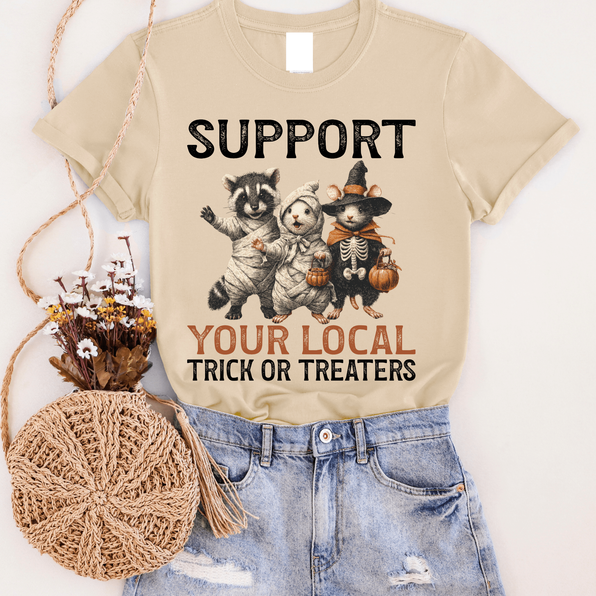 Women - Apparel - Shirts - T-Shirts Local Trick Or Treaters Graphic Tee