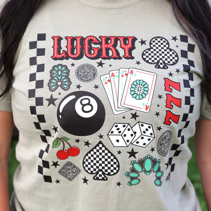 Women - Apparel - Shirts - T-Shirts Lucky 7 Collage Graphic Tee