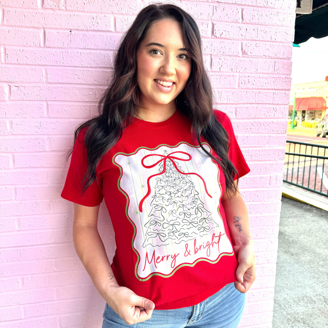 Merry &amp; Bright Tree Graphic Tee