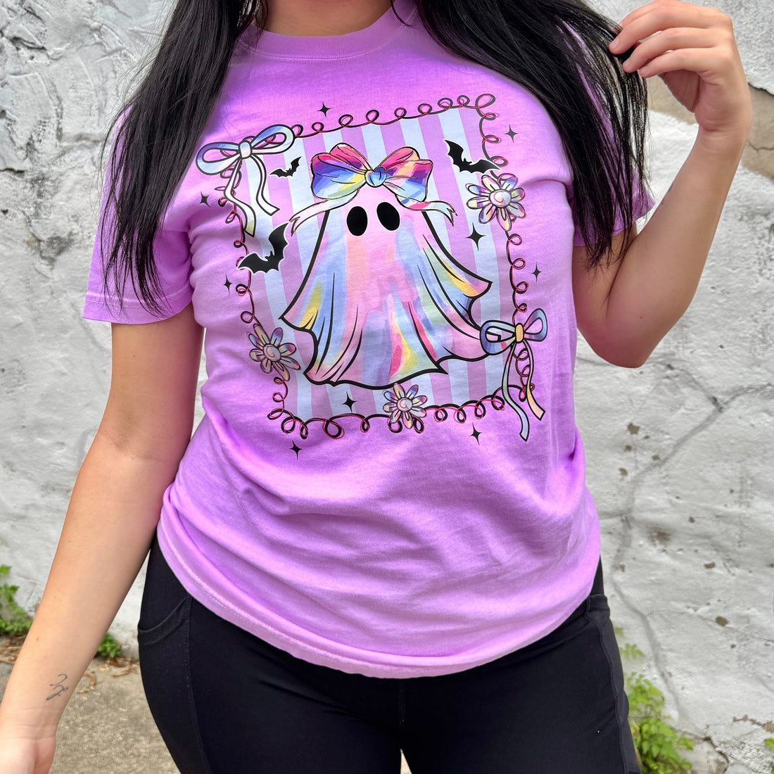 Women - Apparel - Shirts - T-Shirts Neon Preppy Ghost Graphic Tee