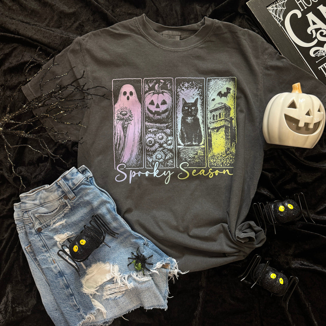 Women - Apparel - Shirts - T-Shirts Pastel Spooky Season Soft Graphic Tee