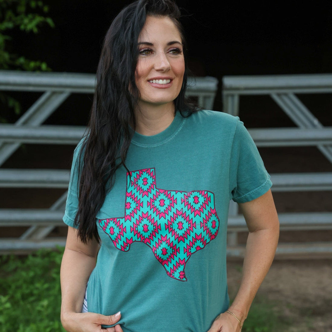 Women - Apparel - Shirts - T-Shirts Pink Aztec Texas Soft Graphic Tee