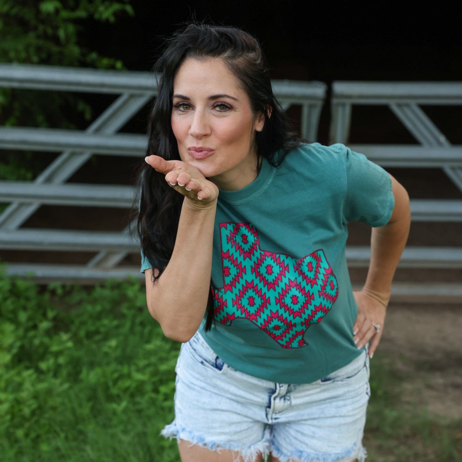 Women - Apparel - Shirts - T-Shirts Pink Aztec Texas Soft Graphic Tee