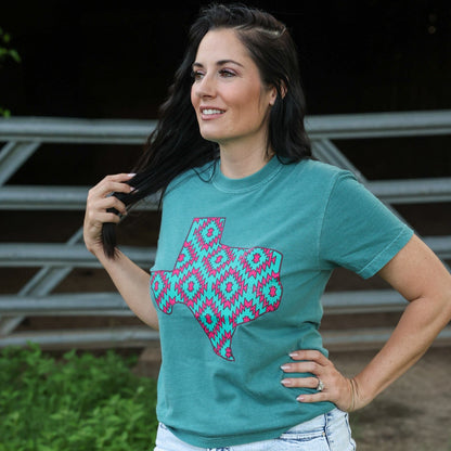 Women - Apparel - Shirts - T-Shirts Pink Aztec Texas Soft Graphic Tee