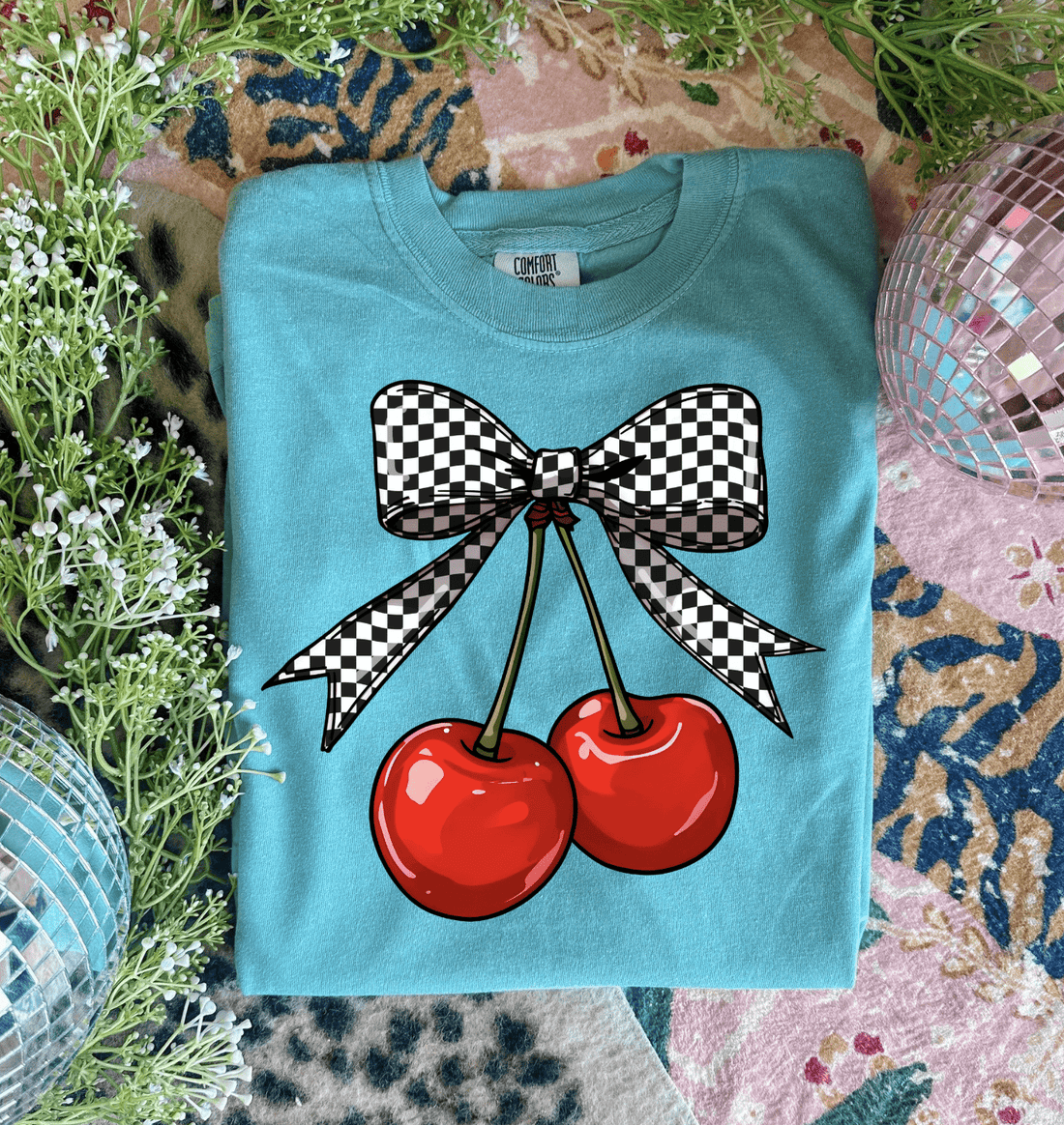 Women - Apparel - Shirts - T-Shirts Plaid Cherries Graphic Tee