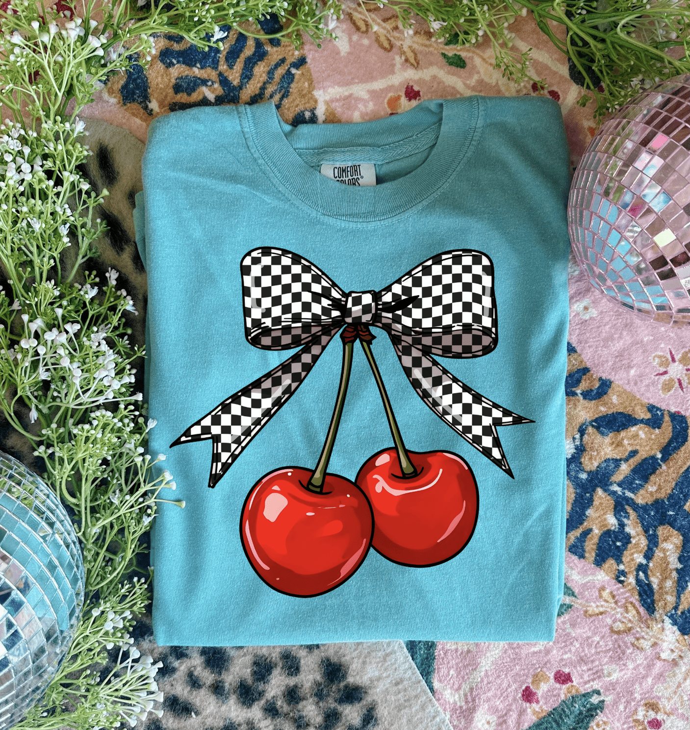 Women - Apparel - Shirts - T-Shirts Plaid Cherries Graphic Tee