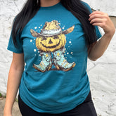 Women - Apparel - Shirts - T-Shirts Pumpkin Cowboy Graphic Tee