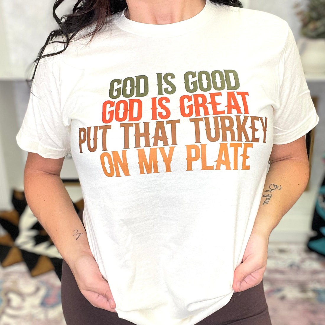 Women - Apparel - Shirts - T-Shirts Put That Turkey On My Plate Graphic Tee