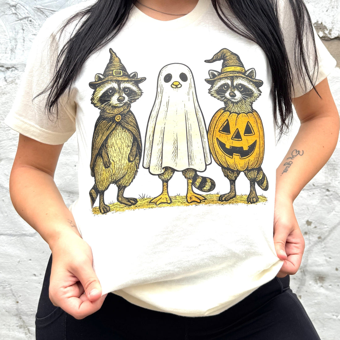 Women - Apparel - Shirts - T-Shirts Racoon Ghost Graphic Tee