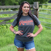 Women - Apparel - Shirts - T-Shirts Raisin’ Hell Retro Red Script Tee Soft Graphic Tee
