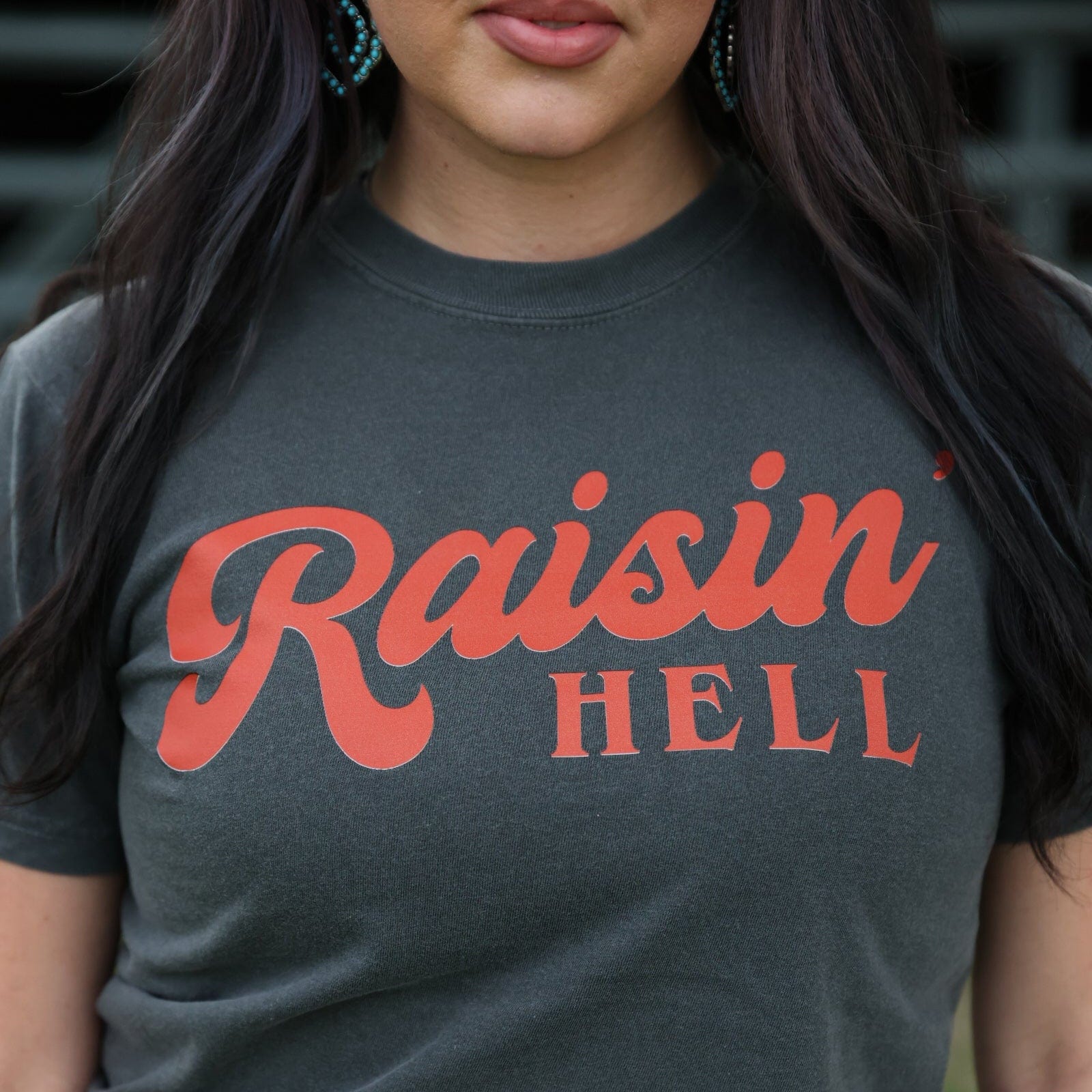 Women - Apparel - Shirts - T-Shirts Raisin’ Hell Retro Red Script Tee Soft Graphic Tee