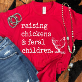Women - Apparel - Shirts - T-Shirts Raising Chickens & Feral Children Soft Graphic Tee